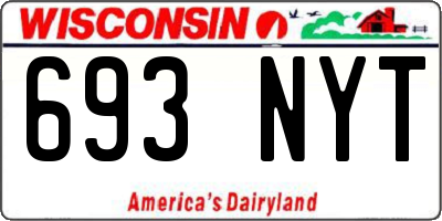 WI license plate 693NYT