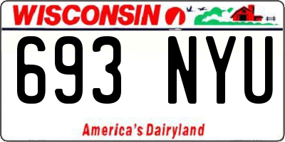 WI license plate 693NYU