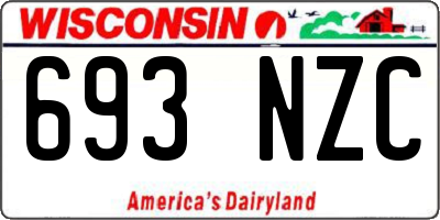 WI license plate 693NZC