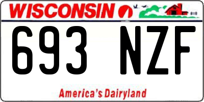 WI license plate 693NZF