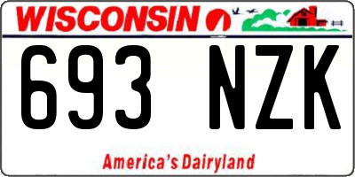 WI license plate 693NZK