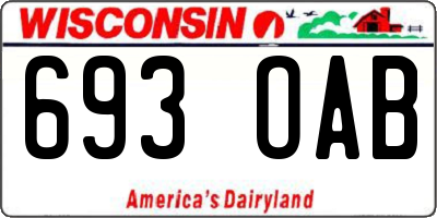 WI license plate 693OAB