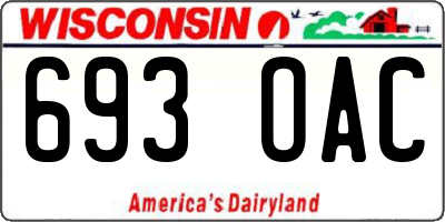 WI license plate 693OAC