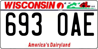 WI license plate 693OAE