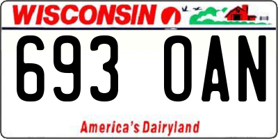 WI license plate 693OAN