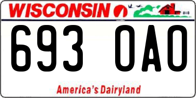 WI license plate 693OAO