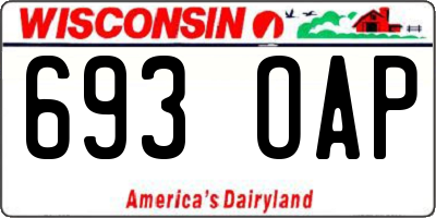 WI license plate 693OAP