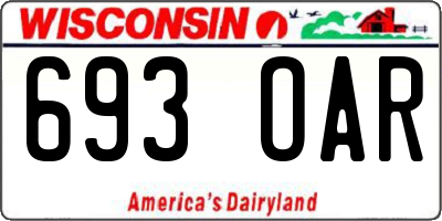 WI license plate 693OAR