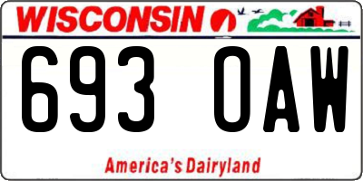 WI license plate 693OAW
