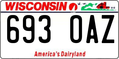 WI license plate 693OAZ