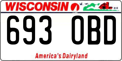 WI license plate 693OBD