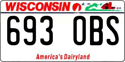 WI license plate 693OBS