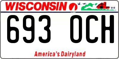 WI license plate 693OCH