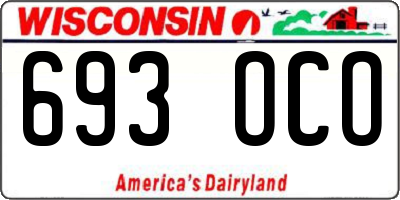 WI license plate 693OCO