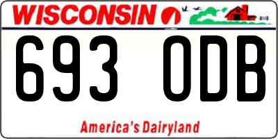 WI license plate 693ODB