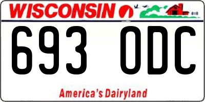 WI license plate 693ODC