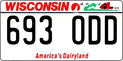 WI license plate 693ODD