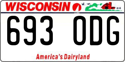WI license plate 693ODG