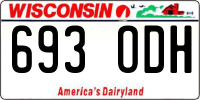 WI license plate 693ODH
