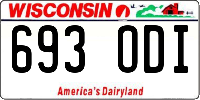 WI license plate 693ODI