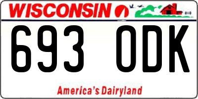 WI license plate 693ODK