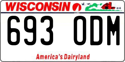 WI license plate 693ODM
