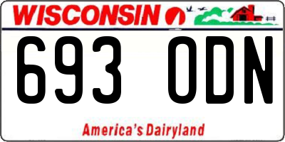 WI license plate 693ODN