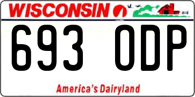 WI license plate 693ODP