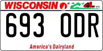 WI license plate 693ODR
