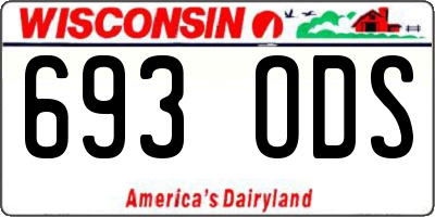 WI license plate 693ODS