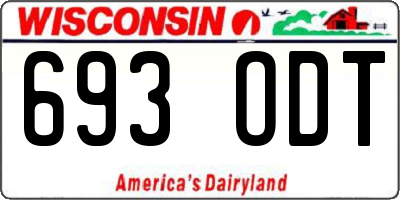 WI license plate 693ODT