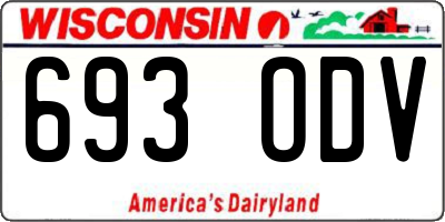 WI license plate 693ODV