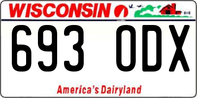 WI license plate 693ODX