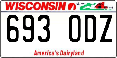 WI license plate 693ODZ