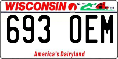 WI license plate 693OEM