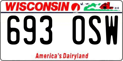 WI license plate 693OSW