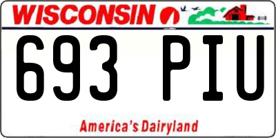 WI license plate 693PIU