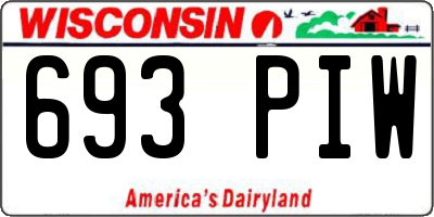 WI license plate 693PIW