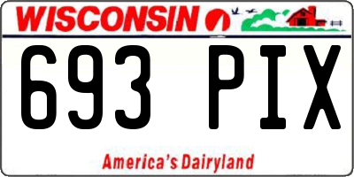 WI license plate 693PIX