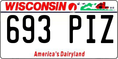 WI license plate 693PIZ