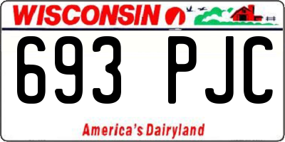 WI license plate 693PJC