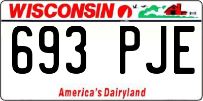 WI license plate 693PJE