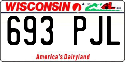 WI license plate 693PJL