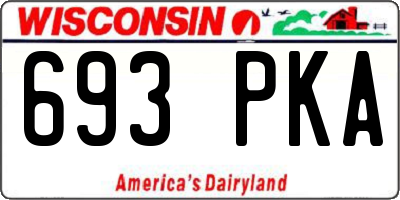 WI license plate 693PKA
