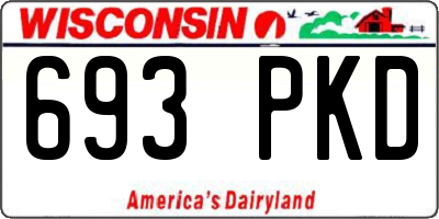 WI license plate 693PKD