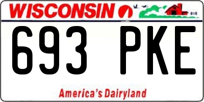 WI license plate 693PKE