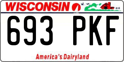 WI license plate 693PKF