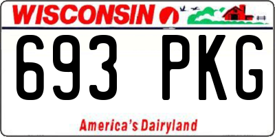 WI license plate 693PKG