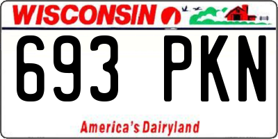 WI license plate 693PKN