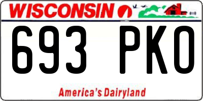 WI license plate 693PKO